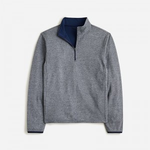 Sudaderas J.Crew Performance half-zip pullover with COOLMAX® technology Hombre Azul Marino España | PYGMDK187