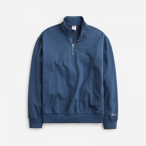 Sudaderas J.Crew Relaxed-fit lightweight french terry quarter-zip Hombre Faded Pilot España | LXZWTV327