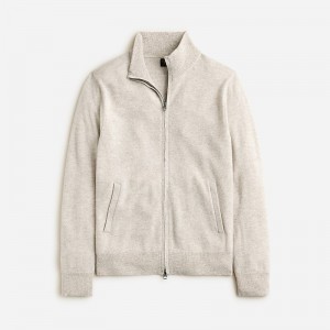 Suéteres J.Crew Cashmere full-zip Hombre Hthr Birch España | PLEXIR184