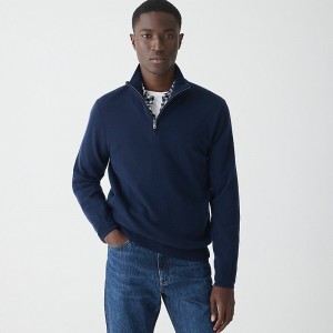 Suéteres J.Crew Cashmere half-zip Hombre Azul Marino España | WSRXGM562