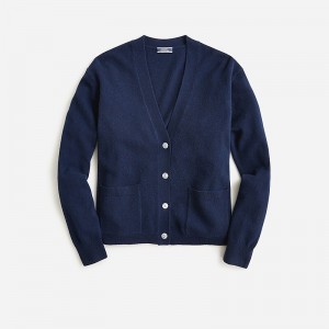 Suéteres J.Crew Cashmere patch-pocket cardigan Mujer Azul Marino España | BSUJPH694