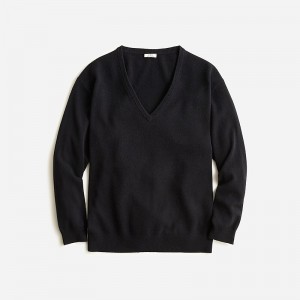 Suéteres J.Crew Cashmere relaxed V-neck Mujer Negras España | XYLGRW475