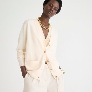 Suéteres J.Crew Cashmere relaxed cardigan Mujer Hthr Muslin España | SVDZCF325