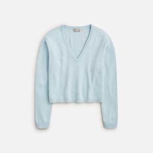Suéteres J.Crew Cashmere relaxed cropped V-neck Mujer Fresh Air España | FCRJUQ968