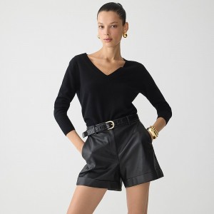 Suéteres J.Crew Cashmere shrunken V-neck Mujer Negras España | EJRASU019