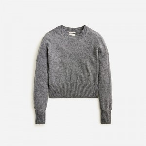 Suéteres J.Crew Cashmere shrunken crewneck Mujer Hthr Charcoal España | DHYTGV326