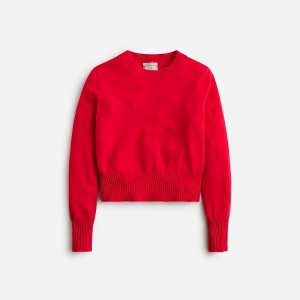 Suéteres J.Crew Cashmere shrunken crewneck Mujer Rojas España | PBDZEK912
