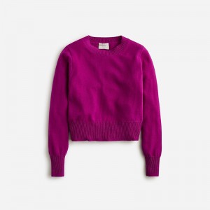 Suéteres J.Crew Cashmere shrunken crewneck Mujer Magenta Grape España | CEPUJV653