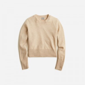 Suéteres J.Crew Cashmere shrunken crewneck Mujer Hthr Stone España | OMPIZA062