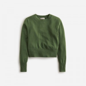 Suéteres J.Crew Cashmere shrunken crewneck Mujer Verde España | KNFZYU503
