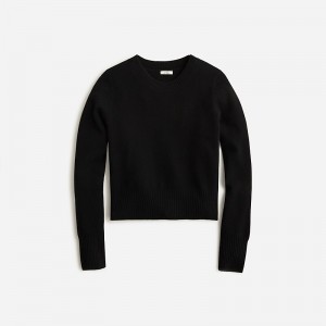 Suéteres J.Crew Cashmere shrunken crewneck Mujer Negras España | PKHDOZ145