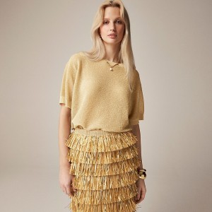 Suéteres J.Crew Collection sheer tunic with Lurex® metallic threads Mujer Doradas España | IPSEHR382