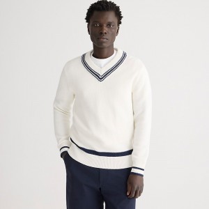 Suéteres J.Crew Cotton V-neck cricket Hombre Azul Marino España | FBPLUW946
