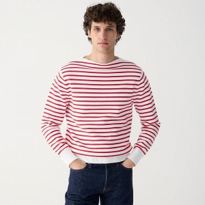 Suéteres J.Crew Cotton boatneck sweater Hombre Rojas España | QKVAJX348