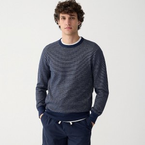 Suéteres J.Crew Cotton piqué-stitch crewneck Hombre Indigo España | KJSBAM342