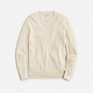Suéteres J.Crew Cotton piqué-stitch crewneck Hombre Hthr Natural España | QUNDGX312