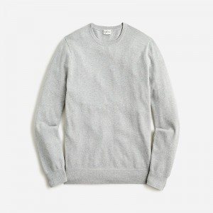 Suéteres J.Crew Cotton piqué-stitch crewneck Hombre Gris España | KQRXLI157
