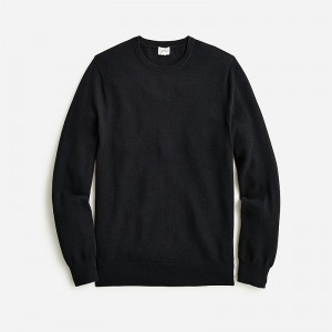 Suéteres J.Crew Cotton piqué-stitch crewneck Hombre Negras España | NIZQGE097