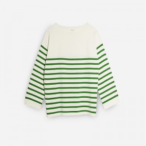 Suéteres J.Crew DEMYLEE New York™ Barid striped Mujer Verde España | UEQJTV415