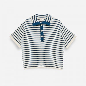 Suéteres J.Crew DEMYLEE New York™ Lou striped Mujer Blancas España | DNERHZ486