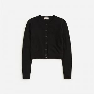 Suéteres J.Crew Featherweight cashmere shrunken cardigan Mujer Negras España | BXHSCW186