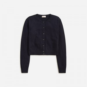 Suéteres J.Crew Featherweight cashmere shrunken cardigan Mujer Azul Marino España | BIEKPY672
