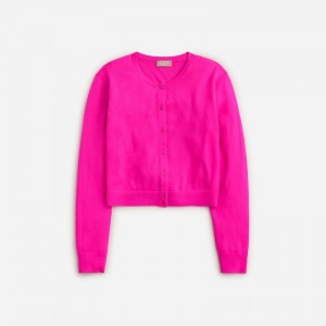 Suéteres J.Crew Featherweight cashmere shrunken cardigan Mujer Fucsia España | HSJDBY325
