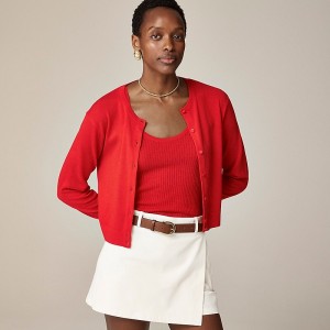 Suéteres J.Crew Featherweight cashmere shrunken cardigan Mujer Rojas España | AKYCHR201