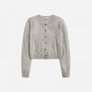 Suéteres J.Crew Featherweight cashmere shrunken cardigan Mujer Gris España | NLXQYB958