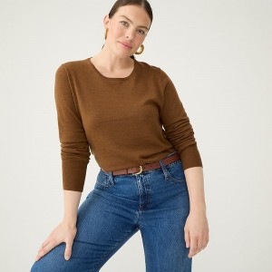Suéteres J.Crew Halle crewneck Mujer Hthr Hickory España | BURPOZ816