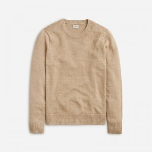 Suéteres J.Crew Linen crewneck Hombre Hthr Wheat España | PQHNUS987