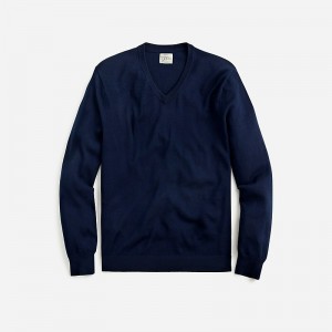 Suéteres J.Crew Merino wool V-neck Hombre Azul Marino Oscuro España | DAOPGK843