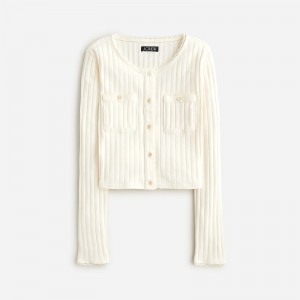Suéteres J.Crew Pointelle cardigan Mujer Ivory España | DNGHQO630