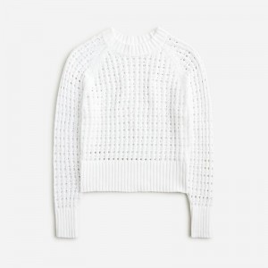 Suéteres J.Crew Pointelle crewneck Mujer Blancas España | GDNRJS541