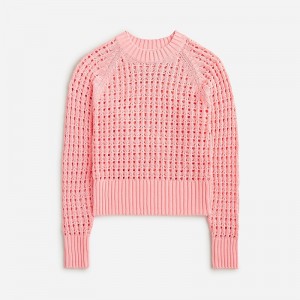 Suéteres J.Crew Pointelle crewneck Mujer Rosas España | SAHNFV785