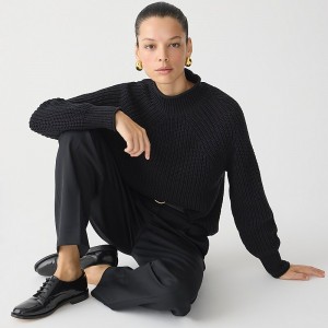 Suéteres J.Crew Relaxed Rollneck™ Mujer Negras España | EOHUJN938