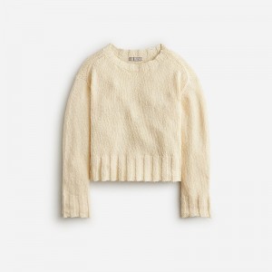 Suéteres J.Crew Relaxed crewneck beach Mujer Blancas España | CZUIHS746