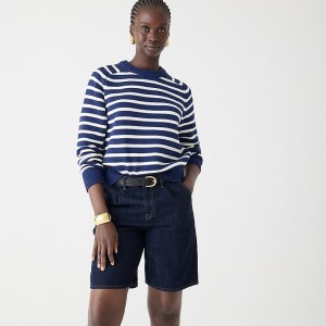 Suéteres J.Crew Relaxed pullover Mujer Azul Marino España | GRYTVZ706