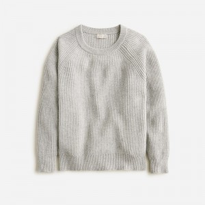 Suéteres J.Crew Ribbed cashmere oversized crewneck Mujer Gris España | WEXSTF726