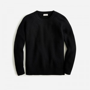 Suéteres J.Crew Ribbed cashmere oversized crewneck Mujer Negras España | TSAKVD567