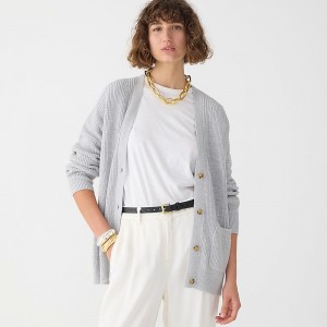 Suéteres J.Crew V-neck cotton-blend cardigan Mujer Hthr Dove España | WHQSDJ749