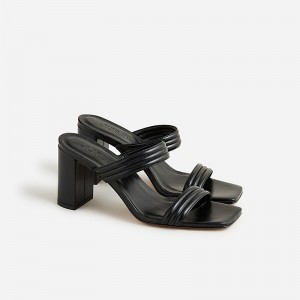 Tacones J.Crew Evelyn double-strap Mujer Negras España | HIVYCN648