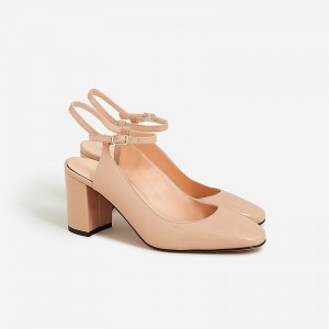 Tacones J.Crew Maisie ankle-strap patent leather Mujer Desert Taupe España | BLENXO739