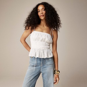 Tops J.Crew Clio Mujer Blancas España | JPTNEZ637