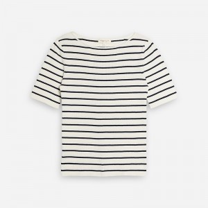 Tops J.Crew DEMYLEE New York™ Rena striped Mujer Azul Marino España | BSLAPU308