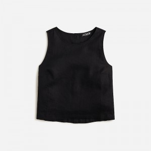 Tops J.Crew Maxine button-back Mujer Negras España | NMPITK591