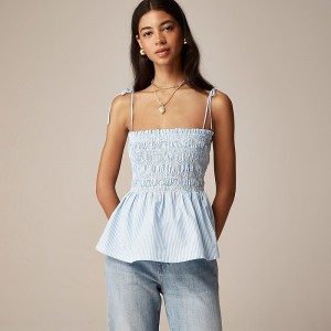 Tops J.Crew Paloma Mujer Pale Cerulean Stripe España | YSBWFC652