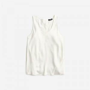 Tops J.Crew Sleeveless shell everyday crepe Mujer Ivory España | JMVIZQ845