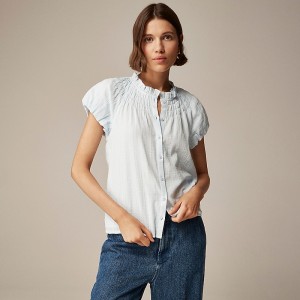 Tops J.Crew Smocked-neck Mujer Fresh Air España | UXQAHB217
