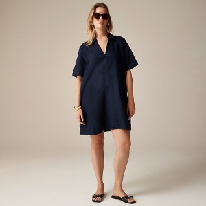 Vestido J.Crew Bungalow popover Mujer Azul Marino España | RJZWHE562